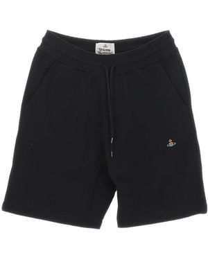 Vivienne Westwood Embroidered-Orb Cotton Shorts - Black