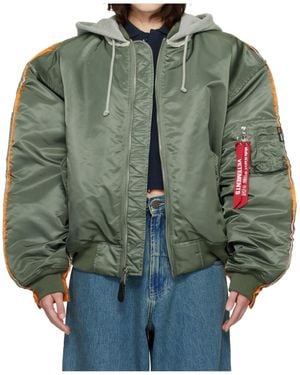 Vetements X Alpha Industries Collaboration Hooded Bomber Jacket - Green