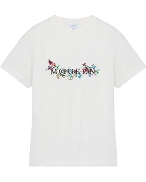 McQueen Floral Logo T-Shirt - White