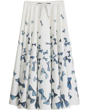Dior Iviera Mid-Length Flared Skirt - White