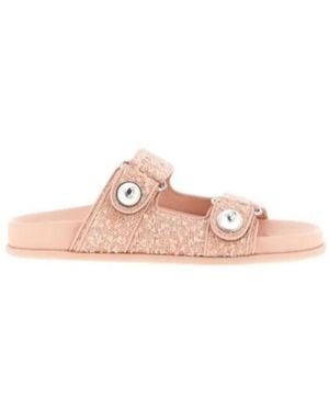 Jimmy Choo Tweed Pearl Fayence Sandals - Pink
