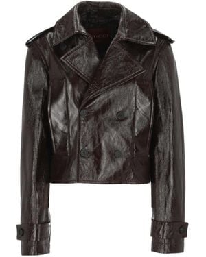 Gucci Collared Button-Up Jacket - Black