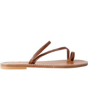 K. Jacques Actium Leather Slippers - Brown