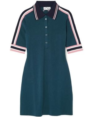 The Upside Honour Striped Organic Cotton-Blend Mini Dress - Blue