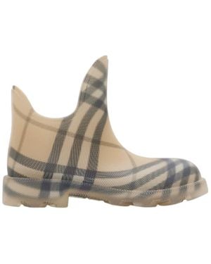Burberry Marsh Low Checked Boots - Natural