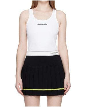 CASABLANCA Ribbed Knit Vest - White