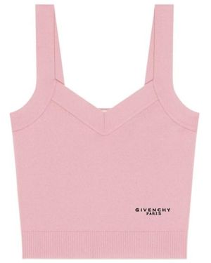 Givenchy V-Neck Ribbed Tank Top - Pink