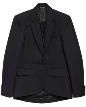 Balenciaga Wool-Silk Cocoon Blazer - Black