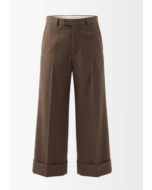 Gucci Wool Gabardine Pants - Brown