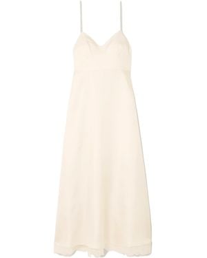 Rohe Tie-Back Lace-Trimmed Silk Maxi Dress - White