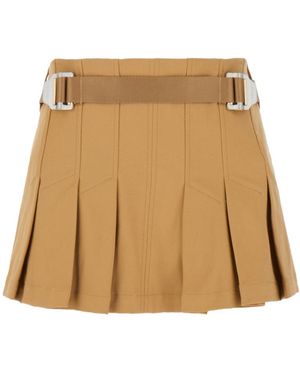 Dion Lee Safety Slider Mid-Rise Pleated Mini Skirt - Natural