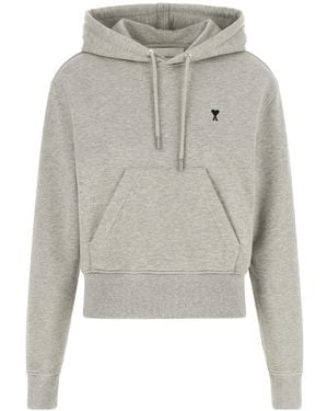 Ami Paris Long-Sleeve Hoodie - Gray