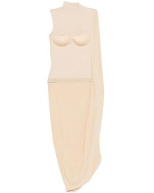 Jean Paul Gaultier Robe Mi-Longue À Empiècements - White