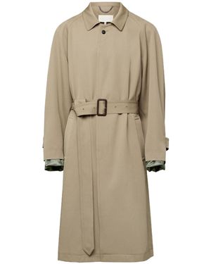 Maison Margiela Belted Sleeved Trench Coat - Natural