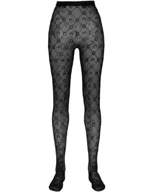 Marine Serre All-Over Moon Printed Tights - Black