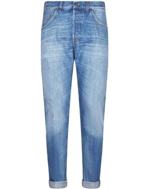 Dondup Turn-Up Trim Slim Fit Jeans - Blue