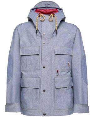 Moncler Grenoble Ajaccio Chambray Hooded Field Jacket - Blue