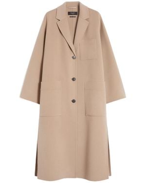 Weekend by Maxmara Wool-Blend Single-Breasted Coat - Natural