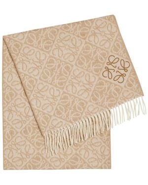 Loewe Anagram Alpaca And Wool-Blend Scarf - Natural
