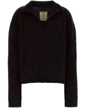 Uma Wang Long-Sleeved Knitted Pullover - Black