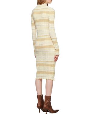 Acne Studios Striped Button Dress - Natural