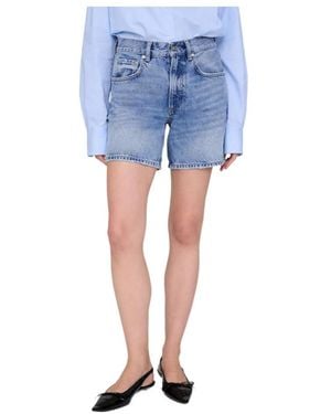 Anine Bing Denim Shorts With Multiple Pockets - Blue