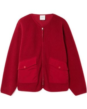 Varley Marina Shell-Trimmed Recycled-Fleece Jacket - Red