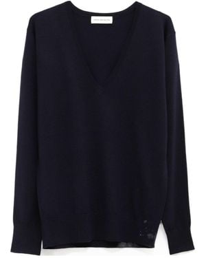 Dries Van Noten V-Neck Sweater - Blue
