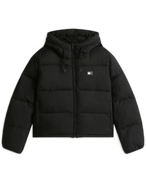 Tommy Hilfiger Long-Sleeved Hooded Cotton Jacket - Black