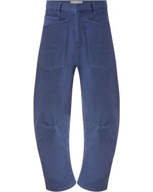 Nili Lotan Wide-Leg Casual Trousers - Blue
