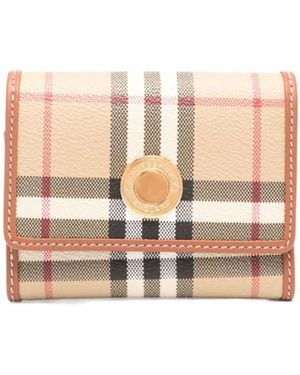 Burberry Small Check-Pattern Tri-Fold Wallet - Pink