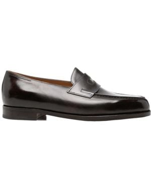 John Lobb Round-Toe Loafers - Black