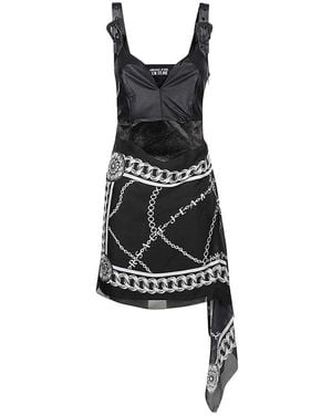 Versace Jeans Couture Couture Scarf Detail Sleeveless Mini Dress - Black