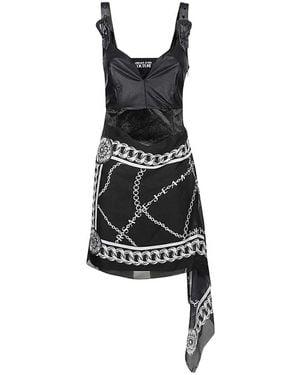 Versace Jeans Couture Couture Scarf Detail Sleeveless Mini Dress - Black