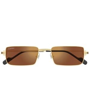 Cartier Rectangular Frame Sunglasses - Brown