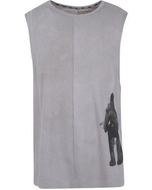 Ziggy Chen Graphic-Print Sleeveless T-Shirt - Grey