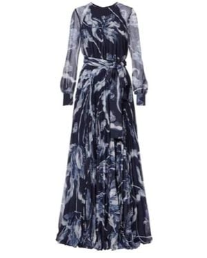 Erdem Floral Voile Gown - Blue