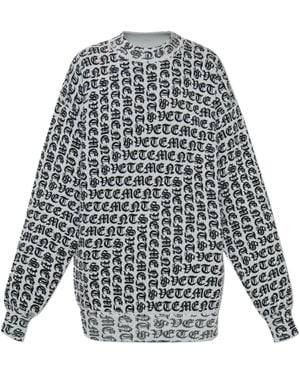 Vetements Logo Detailed Knit Sweater - Gray