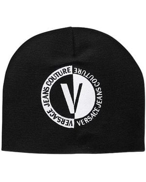 Versace Jeans Couture Couture Contrasting Logo Beanie Hat - Black