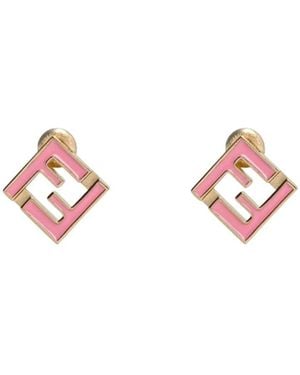Fendi Letter Earrings - Pink