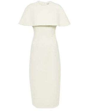 Emilia Wickstead Bridal Blaine Caped Midi Dress - White