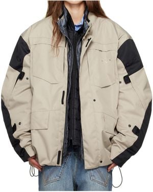 Vetements Biker Parka Long-Sleeved Casual Jacket - Metallic