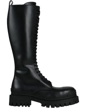 Balenciaga Glossed-Leather Boots - Black