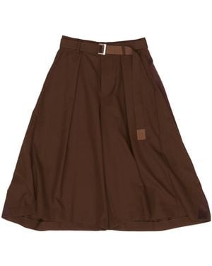 Sacai Plain Wool Blend Shorts - Brown