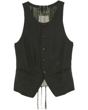 Ziggy Chen Patterned-Panel Vest - Grey