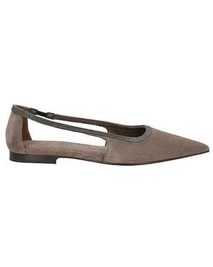 Brunello Cucinelli Suede Ballet Flats - Gray