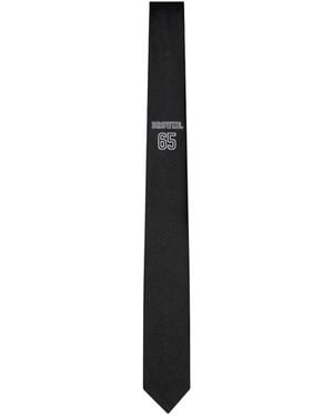 Thom Browne Logo-Jacquard Silk Tie - Black