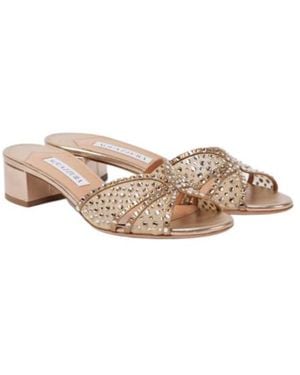 Aquazzura Decorative Tulle Mules - Pink