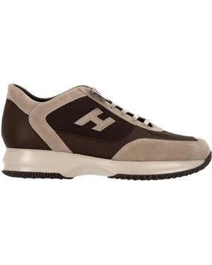 Hogan Round-Toe Sneakers - Brown