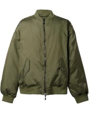 Wardrobe NYC Reversible Quilted Softshell Bomber Jacket - Green